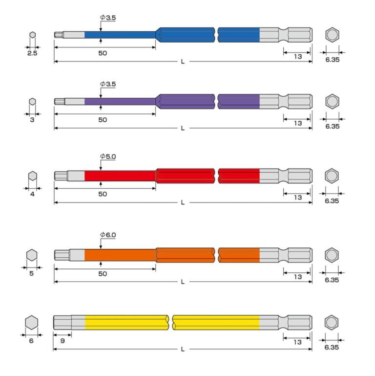 تصویر  ست 5 عددی بیت (سری پیچ گوشتی) ACHX5-150L